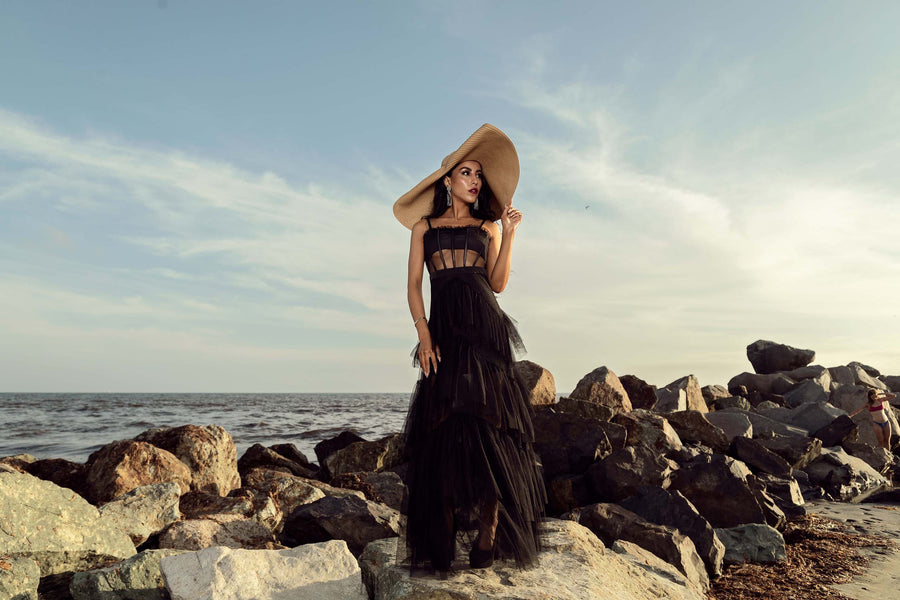 Tulle Gown In Black